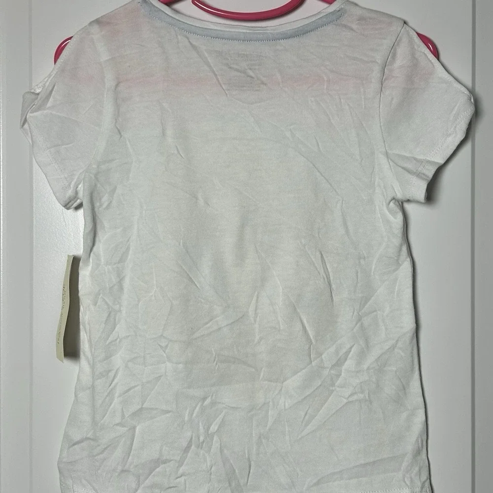 Rachel‎ Zoe Girls' White Sequin Anchor Nautical Graphic Cut Out Shoulder T-Shirt